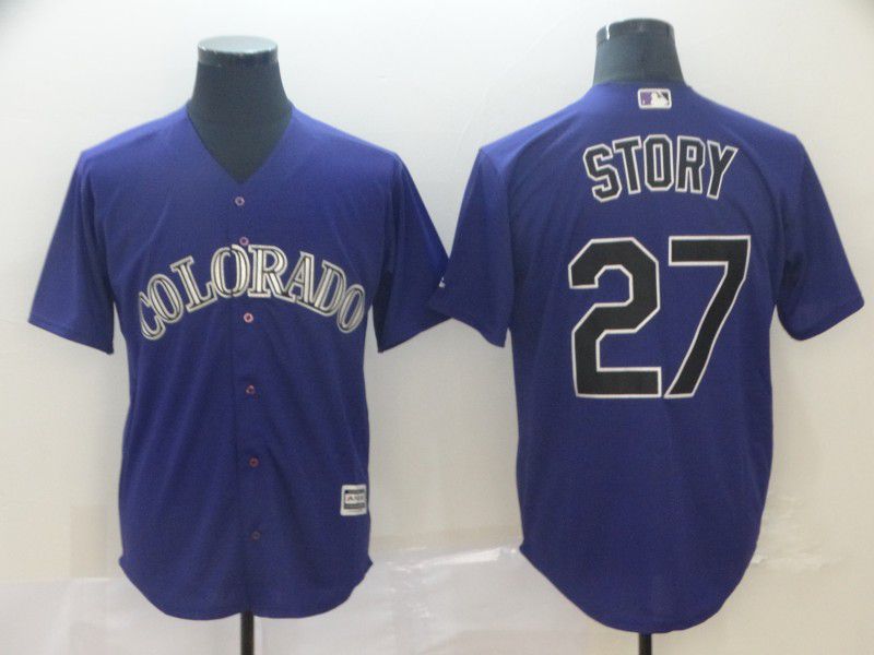 Men Colorado Rockies #27 Story Purple GameMLB Jerseys